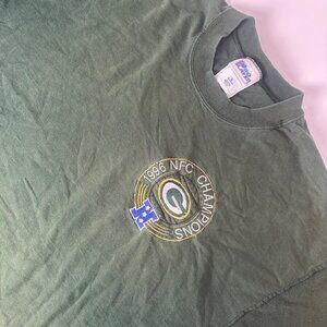 Vintage 1996 Green Bay Packers NFC Champions T Shirt Embroidered Size XL